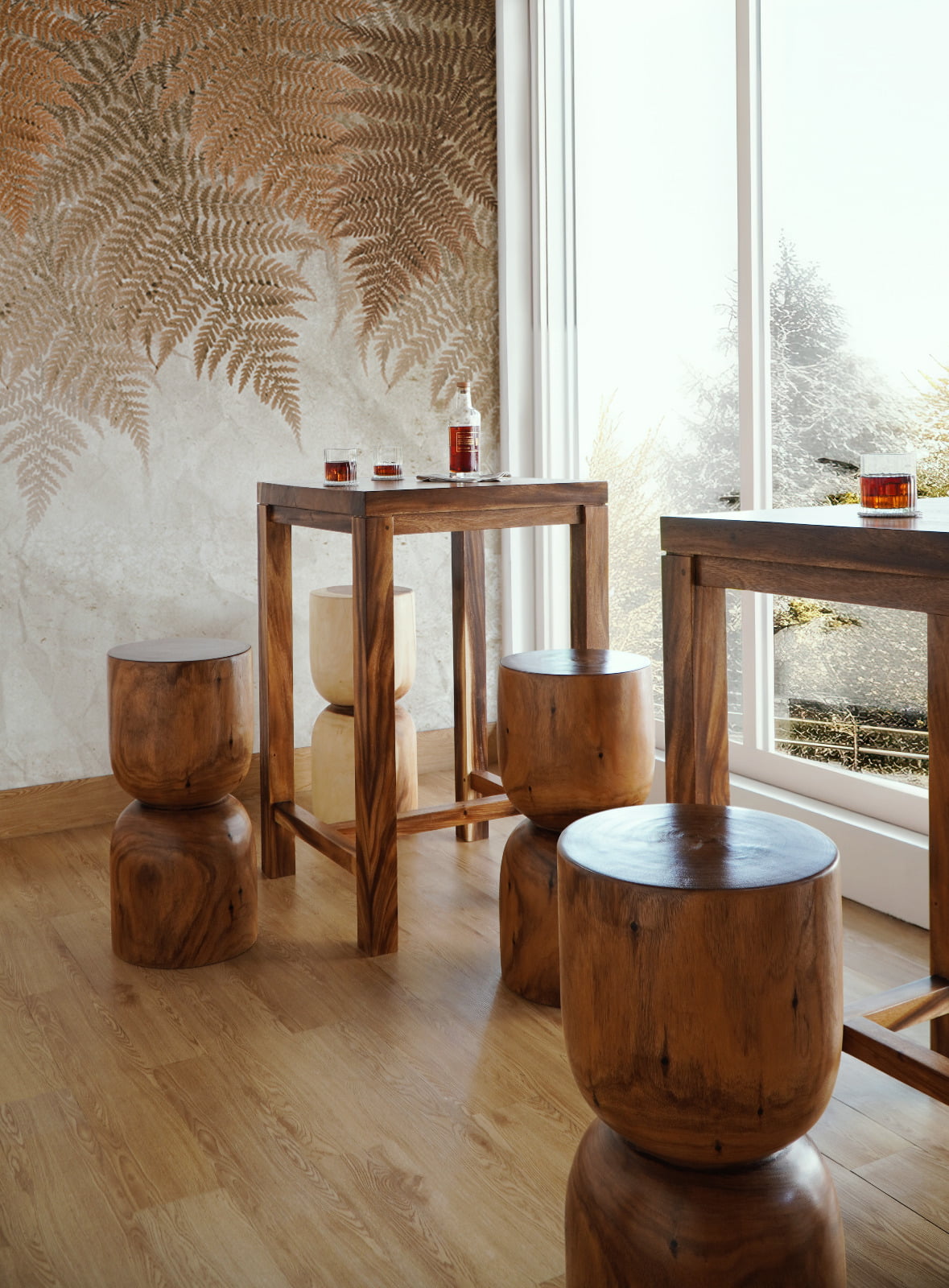 Suar wood bar table Mentawai – handmade in Bali, boho style