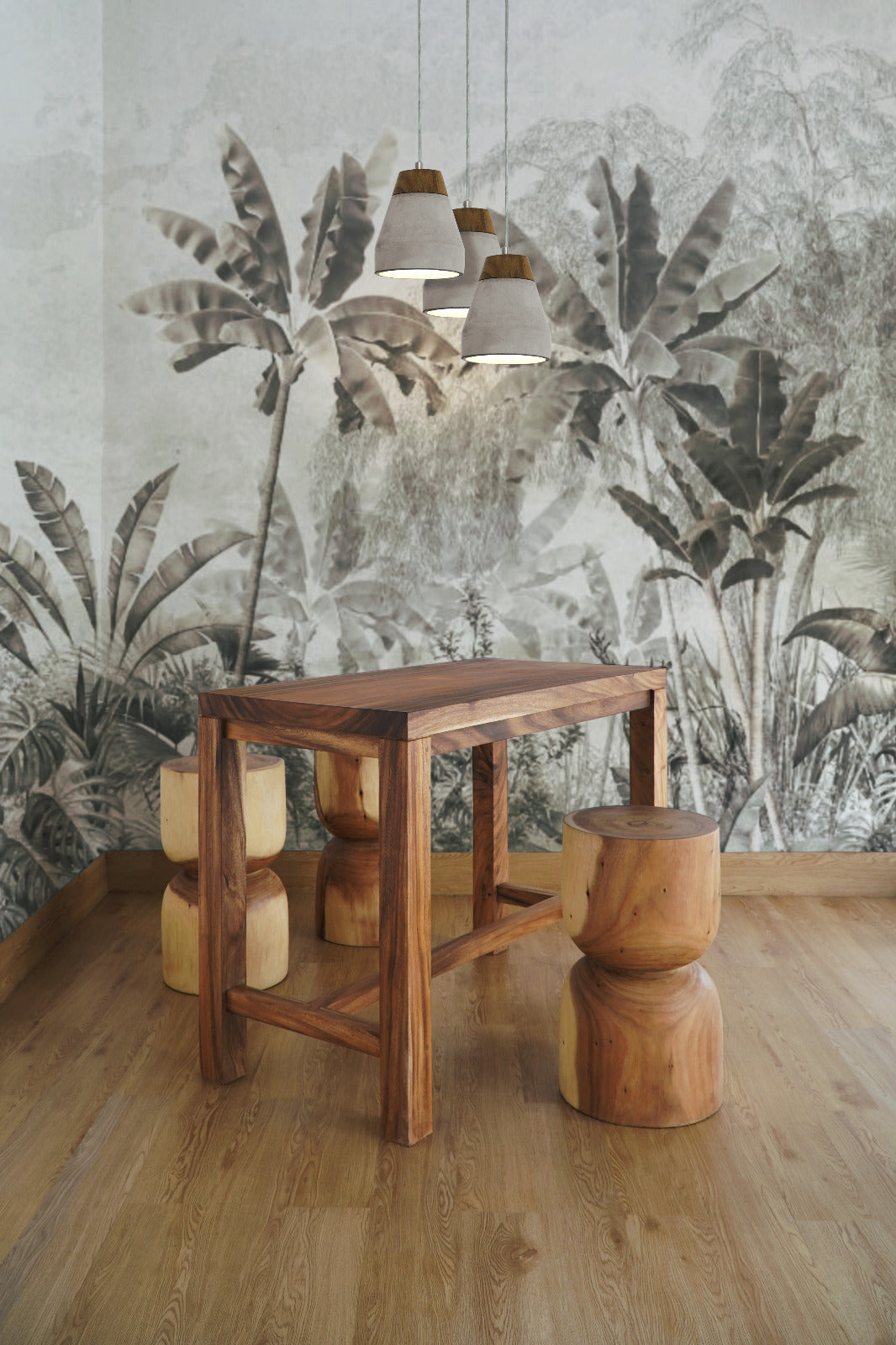 Suar wood dining table – Mentawai – boho furniture handmade in Bali by BaliSouk