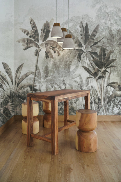 Suar wood dining table – Mentawai – boho furniture handmade in Bali by BaliSouk