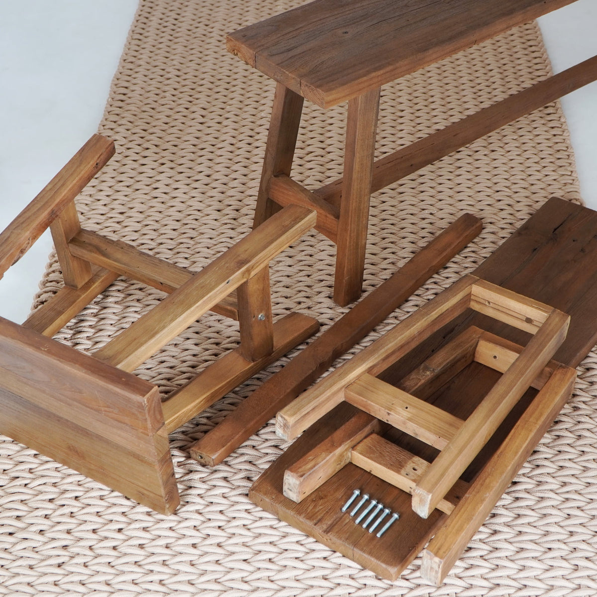 Scandinavian – natural materials bench, boho furniture from Bali