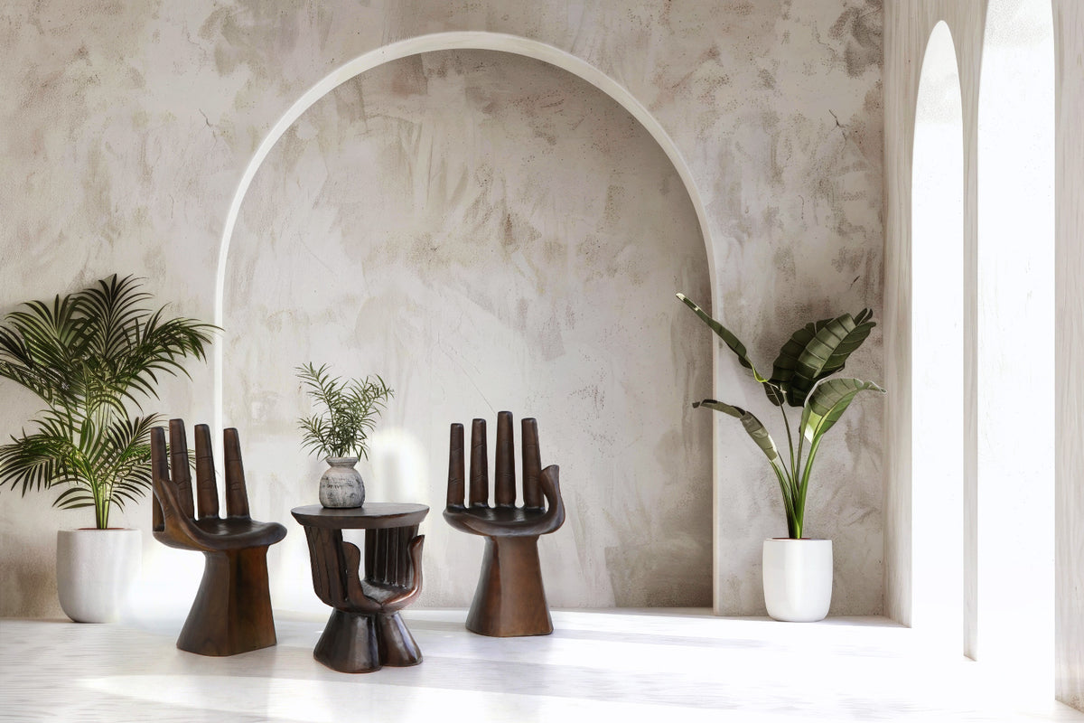 The Uluwatu terrace set – natural materials, boho furniture handmade in Bali