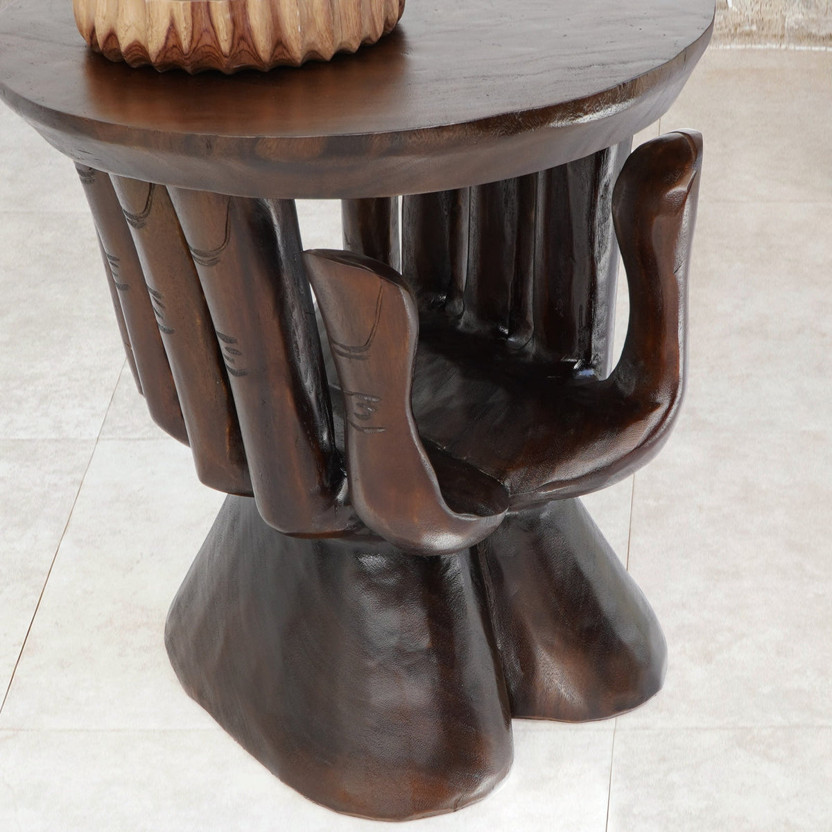 Suar wood terrace set Uluwatu – boho furniture, handwoven and handmade in Bali