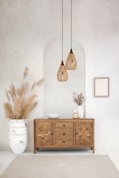 Recycled teak sideboard – Buton Doors Drawers – boho furniture handmade in Bali by BaliSouk