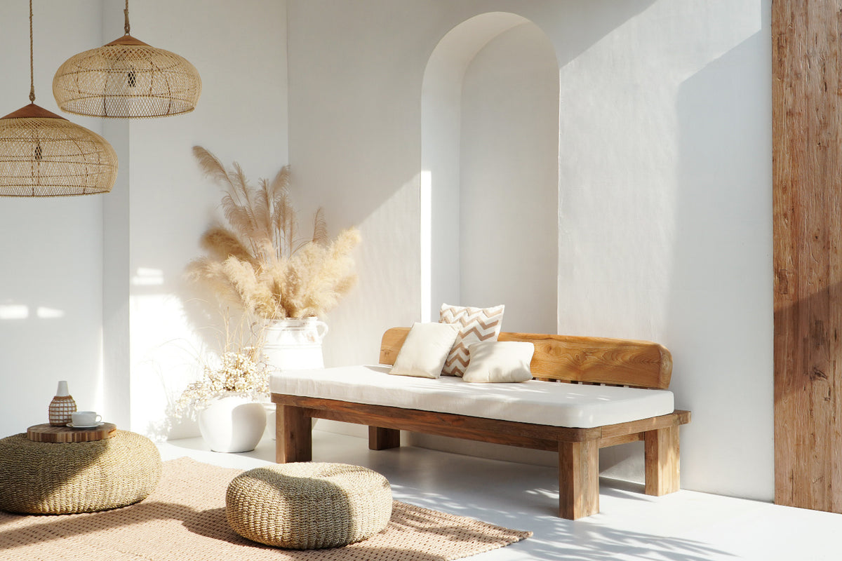 The Buton bench – natural materials, boho furniture handmade in Bali
