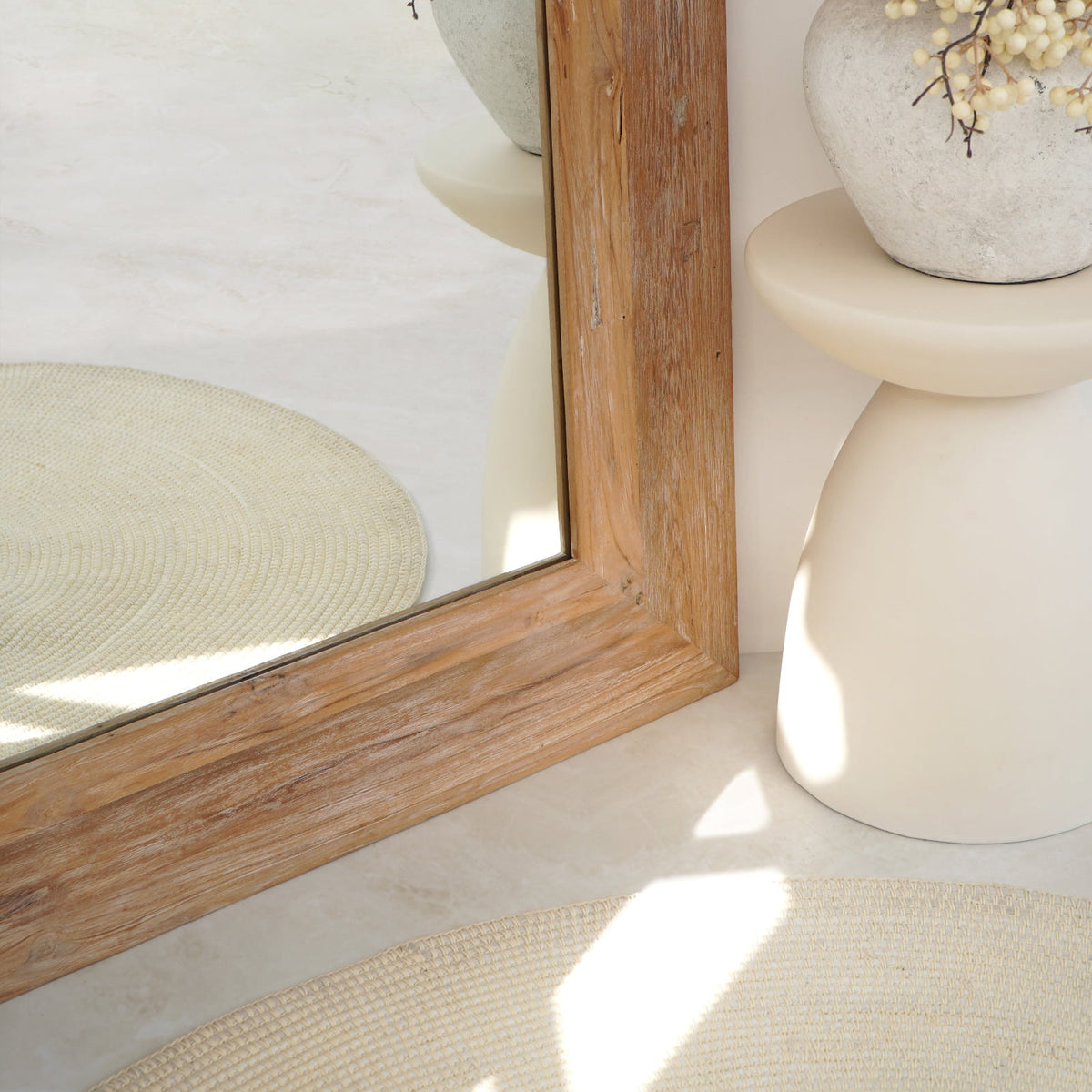 Recycled teak mirror – Yorkshire, natural natural materials in boho style
