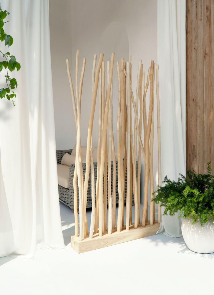 Teak branch room divider Toronto Paravan – boho decor handcrafted in Bali by BaliSouk