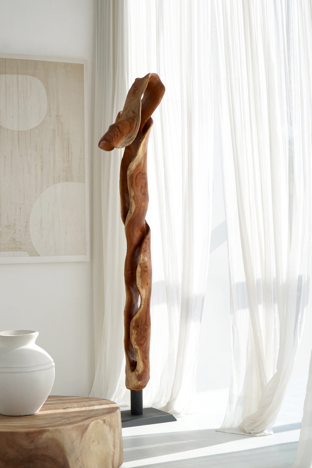 Teak decorative piece Art – boho decor handcrafted in Bali by BaliSouk