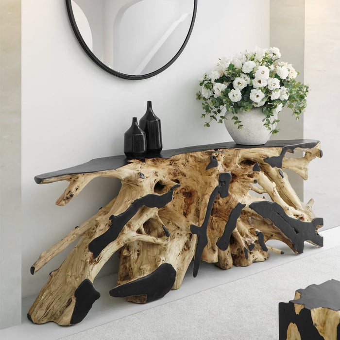 Teak root console table Primitive – boho furniture handcrafted in Bali by BaliSouk
