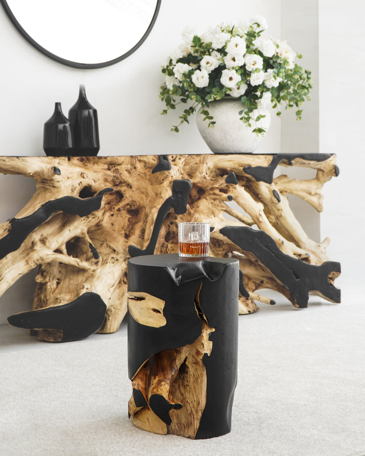 Handcrafted teak stool – Gianti, boho furniture from BaliSouk