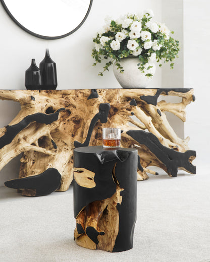 Handcrafted teak stool – Gianti, boho furniture from BaliSouk