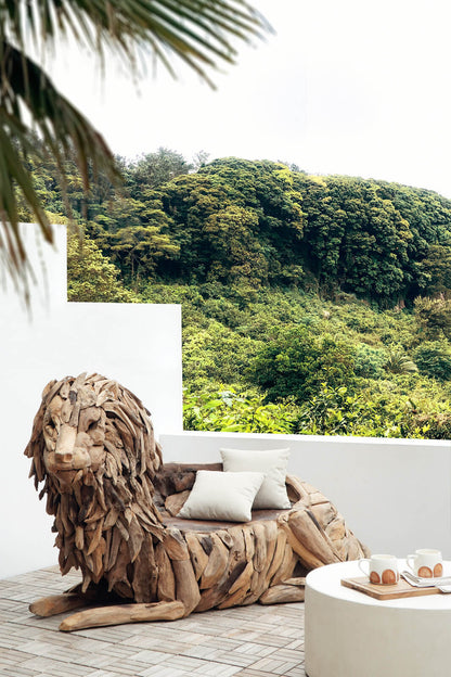 Boho reclaimed teak 2-seater sofa Lion Bench, handmade in Bali