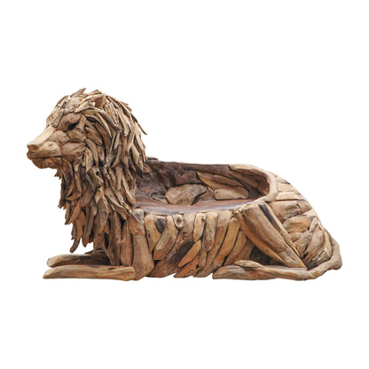 Lion Bench boho 2-seater sofa in reclaimed teak, designed for indoor spaces