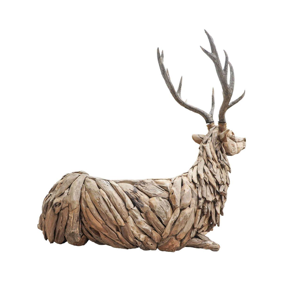 Handmade boho reclaimed teak 2-seater sofa Deer Bench for indoor spaces