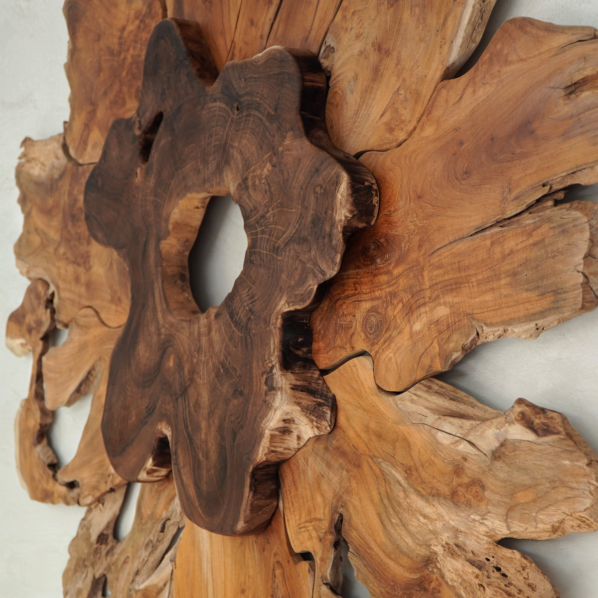 Teak wall decoration Julius – boho decor, handwoven and handmade in Bali