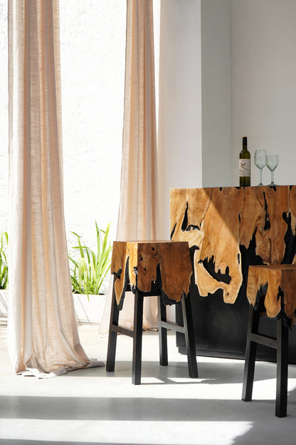 Teak bar chair – Julius Waterfall, natural natural materials in boho style