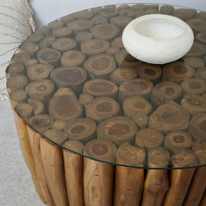 recycled teak coffee table Tinabo – boho decor handcrafted in Bali by BaliSouk (view 2)