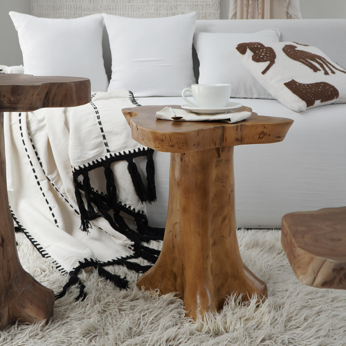 recycled teak side table Melaya – boho decor handcrafted in Bali by BaliSouk (view 4)