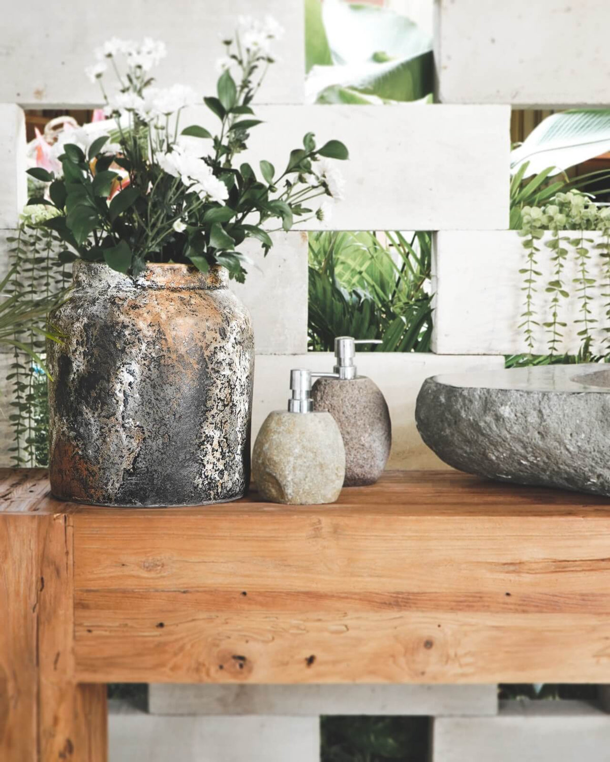 Seruni Tube Vase 30 Antique Rustic