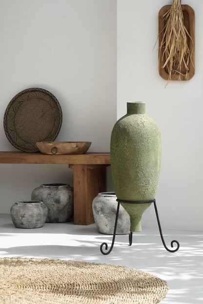 Handcrafted terracotta plant stand – Clara, boho decor from BaliSouk