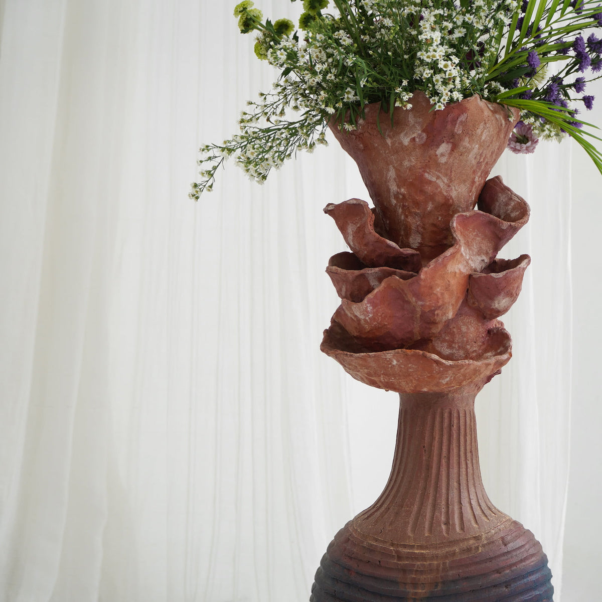 Handcrafted terracotta sculpture – Qansa Lady, boho decor from BaliSouk