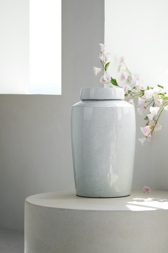 Bali Furniture – Mateo Vase With Lid – Mateo Vase With Lid brings a refined Bal