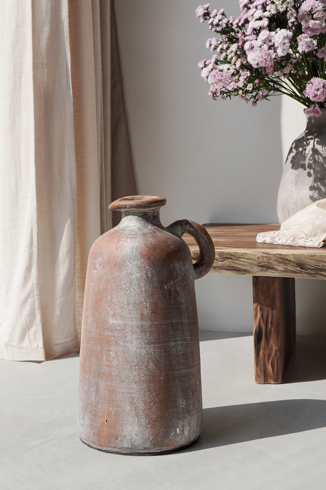 Handmade terracotta vase – the Chiyo, boho decor made in Bali