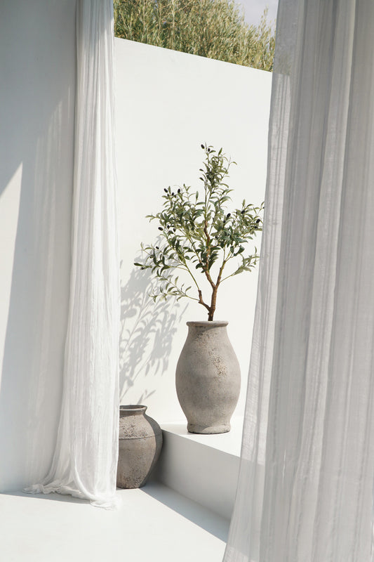 Boho terracotta vase Zoey, handcrafted Bali decor for the home