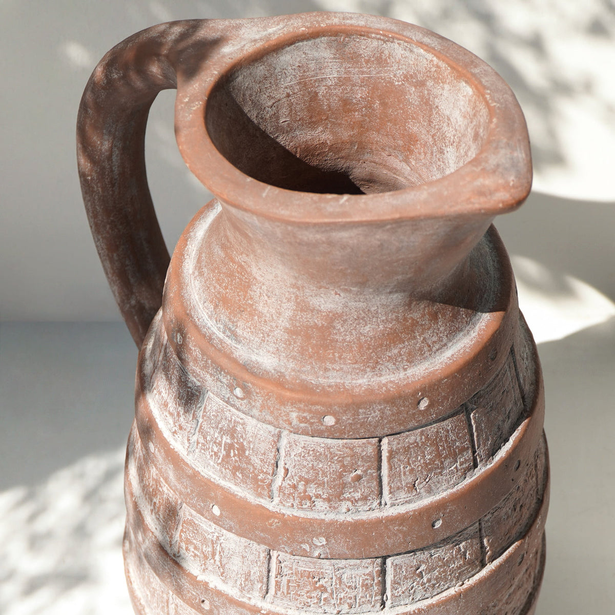 Terracotta vase Boby – boho decor, handwoven and handmade in Bali