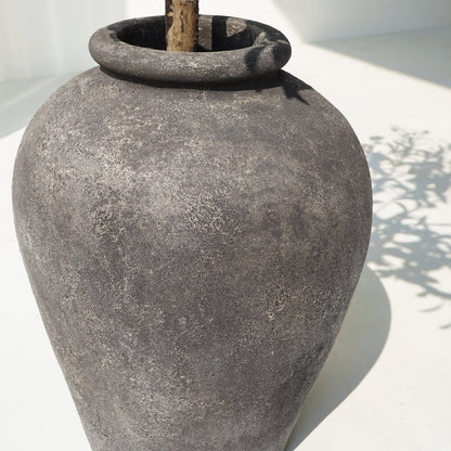 Terracotta vase Blake – boho decor, handwoven and handmade in Bali