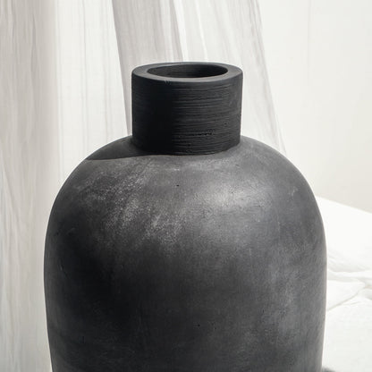 Terracotta vase Karen – boho decor, handwoven and handmade in Bali