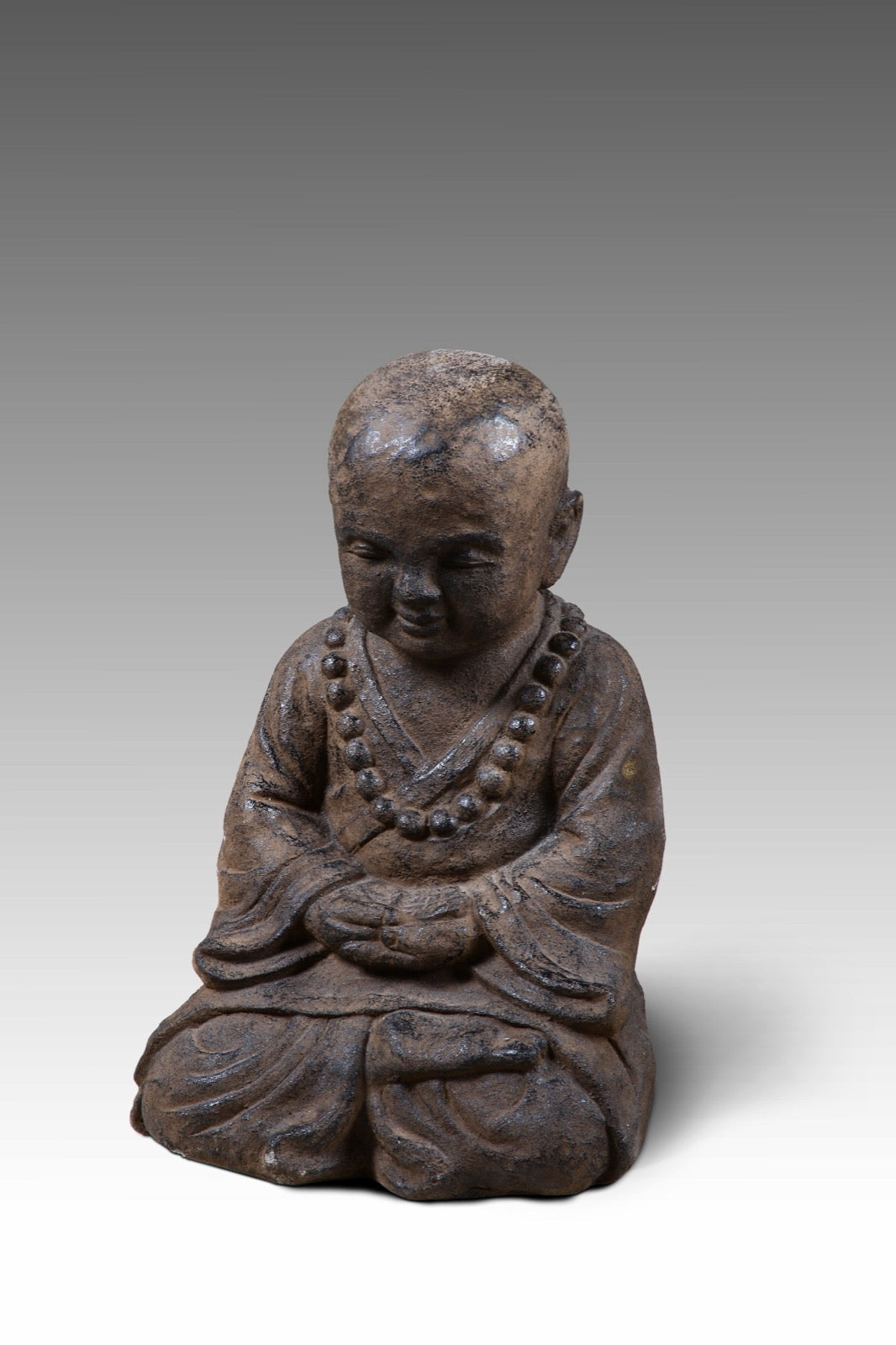 Copper sculpture – Buddha Pray – boho decor handmade in Bali by BaliSouk