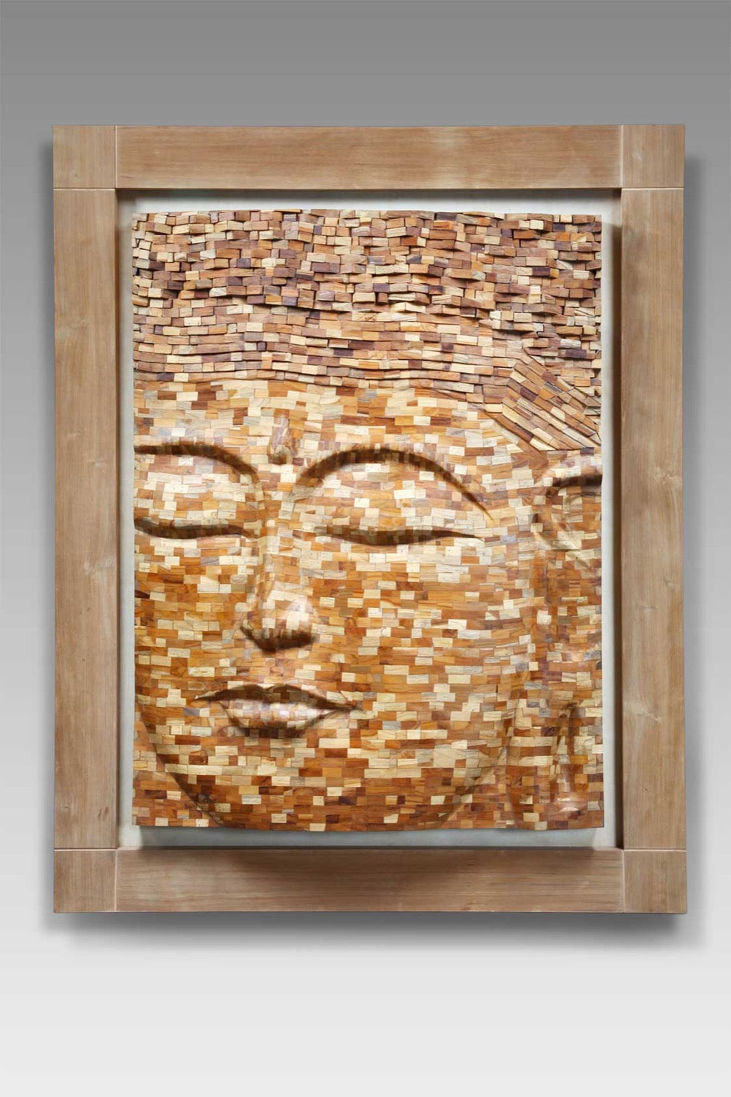 Recycled teak sculpture – Buddha Face – boho decor handmade in Bali by BaliSouk