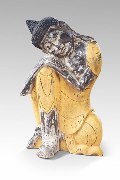 Buddha Relax sculpture, boho decor handmade by Balinese artisans