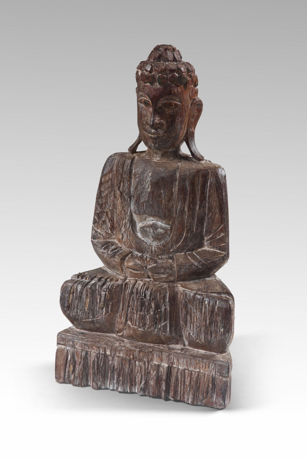 Handmade suar wood sculpture – the Sitting Buddha, boho decor made in Bali
