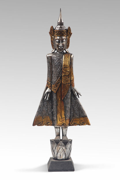Albasia wood sculpture – Thailand Prince – boho decor handmade in Bali by BaliSouk