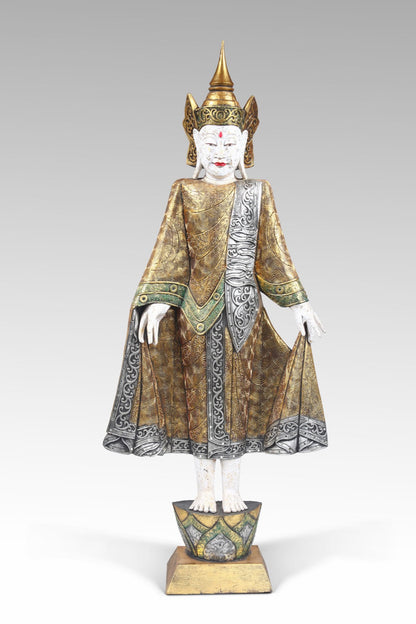 Albasia wood sculpture Thailand Prince – boho decor handcrafted in Bali by BaliSouk