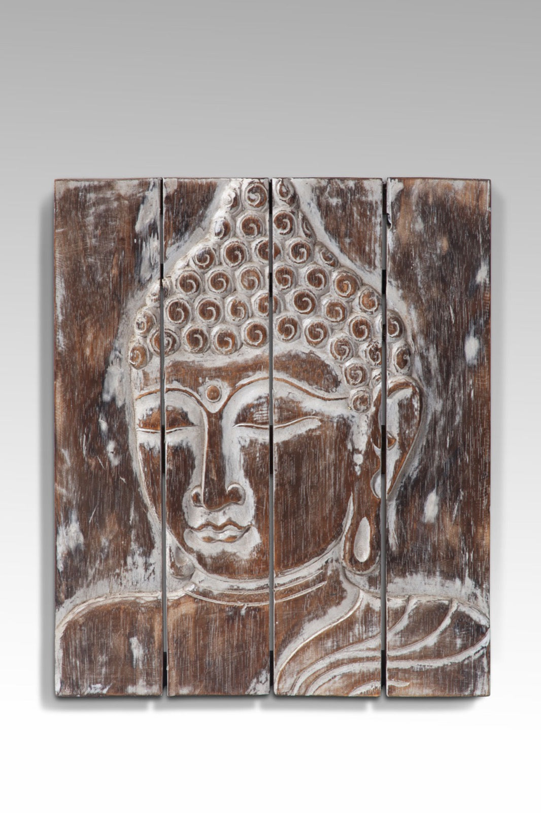 Albasia wood sculpture Buddha – boho decor, handwoven and handmade in Bali