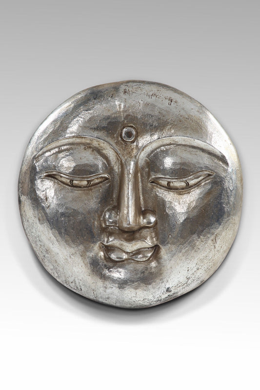 Boho albasia wood sculpture Buddha Round, handcrafted in Bali
