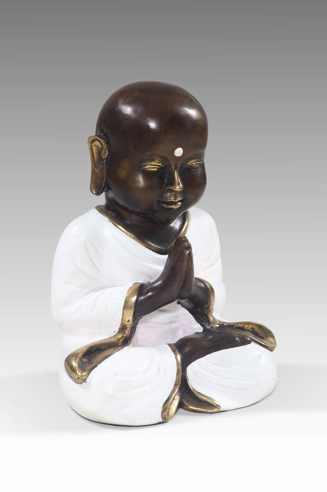 Copper sculpture Buddha Pray – boho decor, handwoven and handmade in Bali