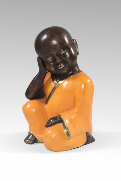 Copper sculpture – Buddha Sleepy, natural natural materials in boho style