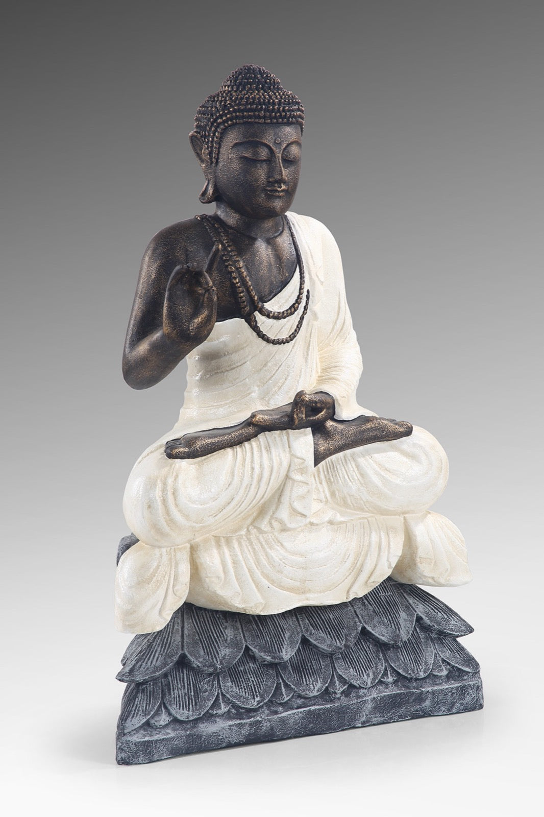 Sitting Budha Blessing decorative piece in natural materials – handmade boho decor from Bali