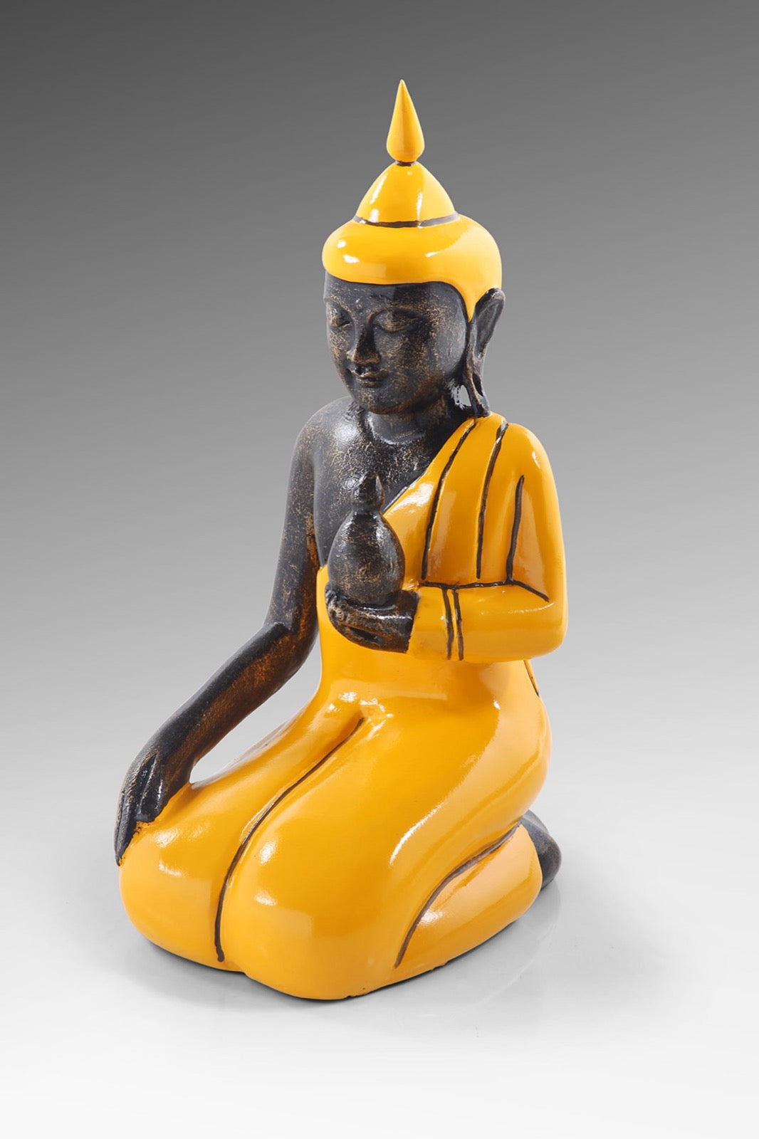 Sitting Buddha sculpture in natural materials – boho decor by BaliSouk