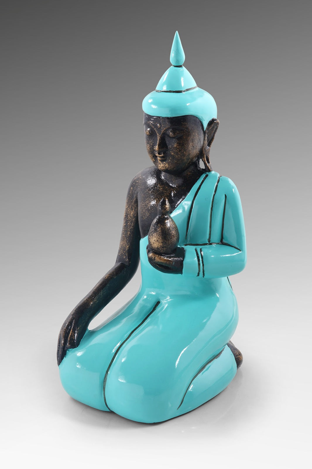 Sitting Buddha sculpture, boho decor handmade by Balinese artisans