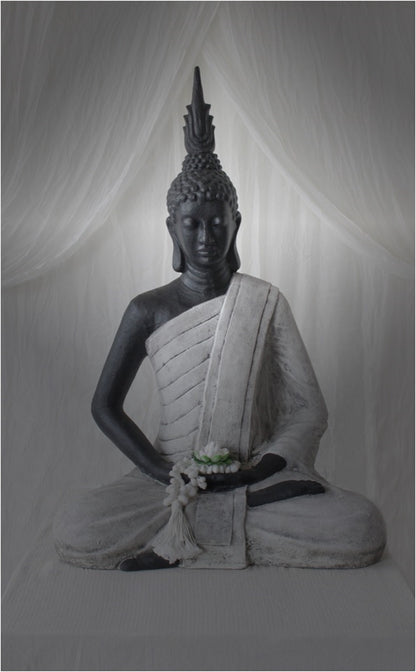 Resin sculpture Buddha Sitting – boho decor handcrafted in Bali by BaliSouk