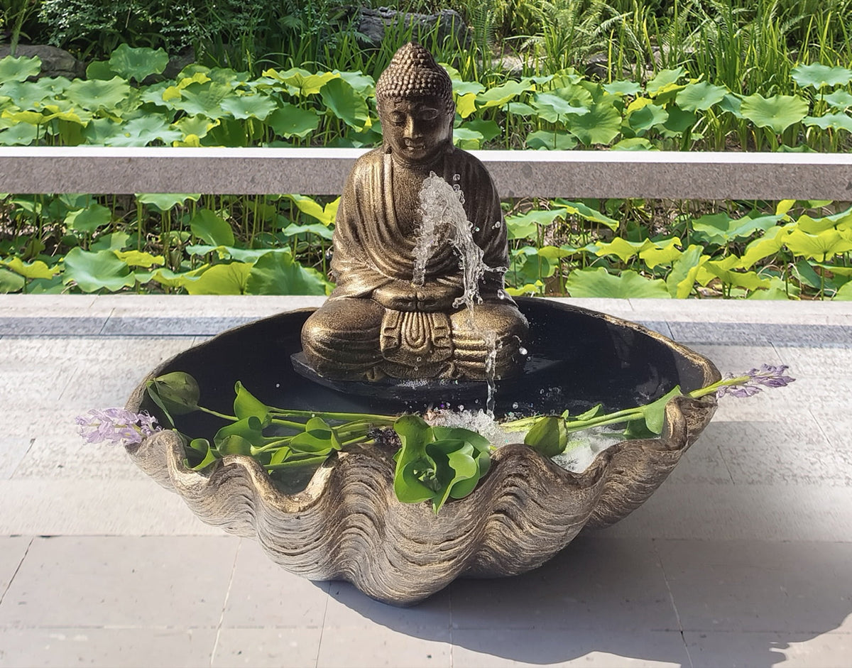 Handmade resin water fountain – the Buddha, boho decor made in Bali