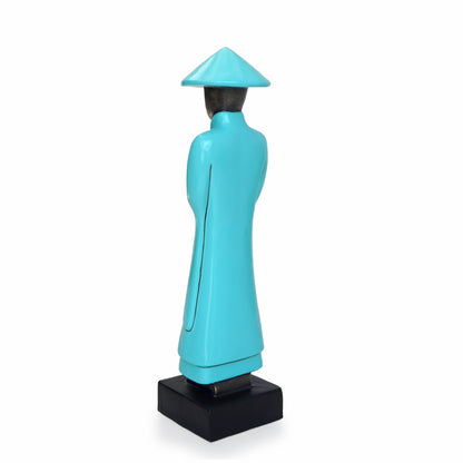 Chinese Hat Figure Female - Right Green Turquoise Glossy