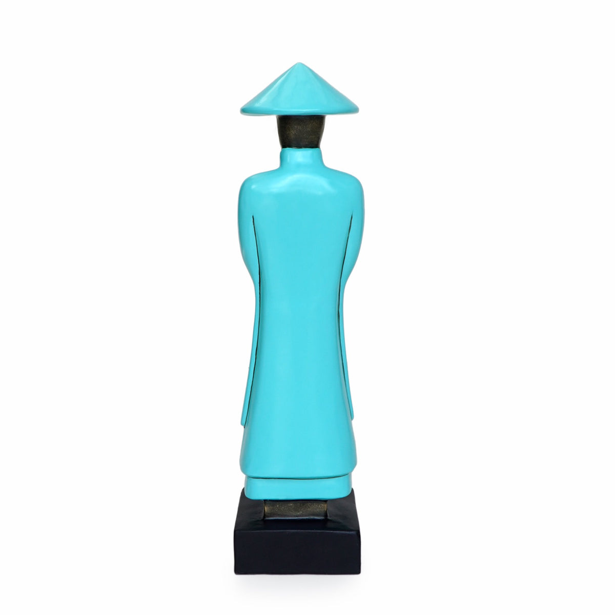Chinese Hat Figure Female - Right Green Turquoise Glossy