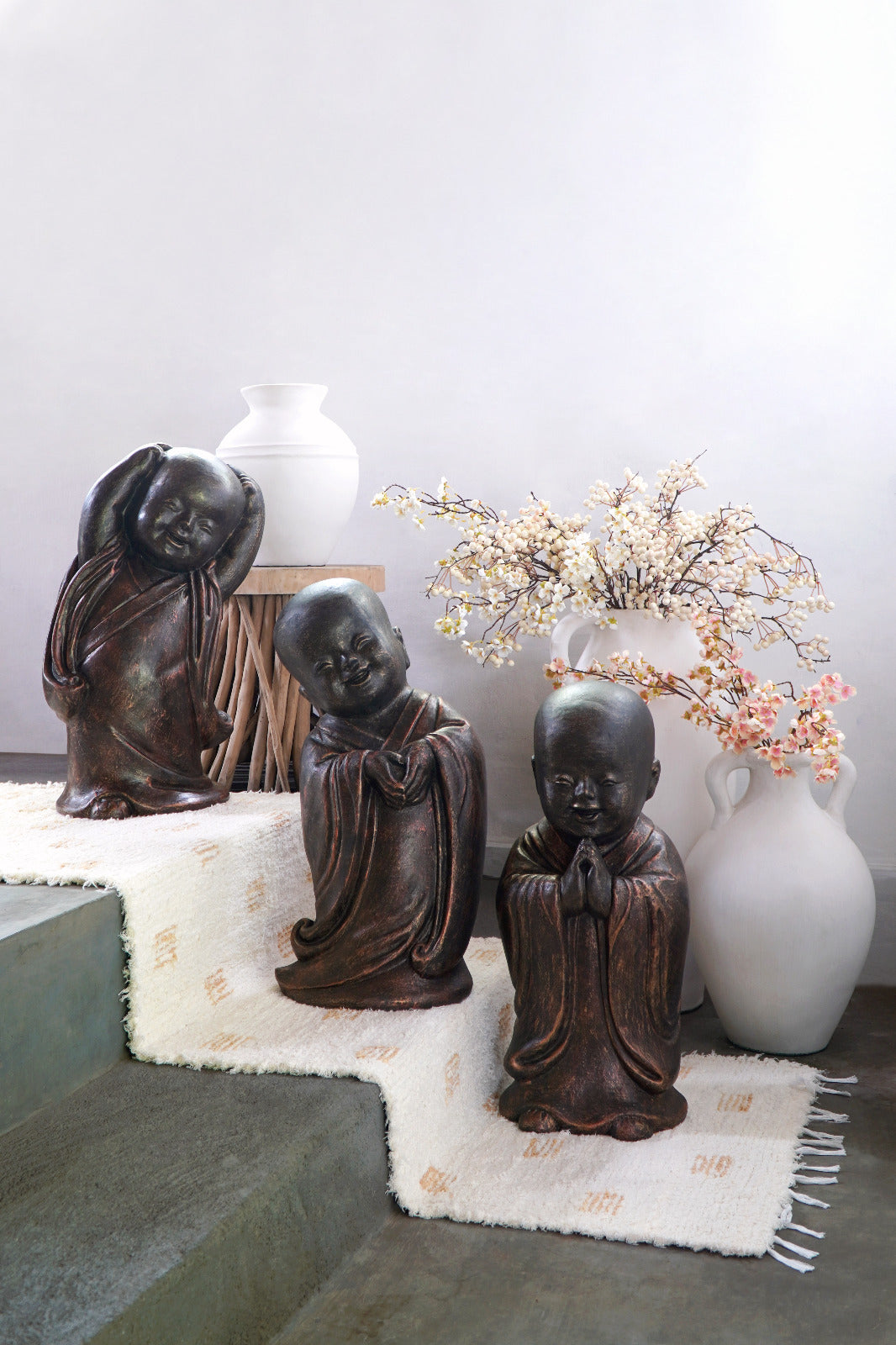 Glass sculpture – Happy Shaolin – boho decor handmade in Bali by BaliSouk