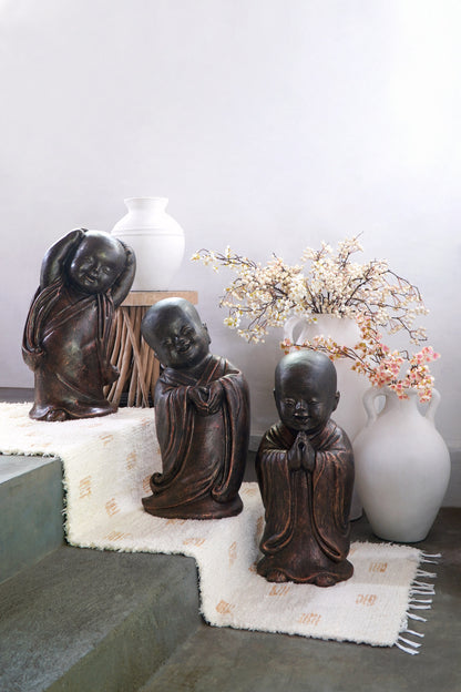 Glass sculpture – Happy Shaolin – boho decor handmade in Bali by BaliSouk