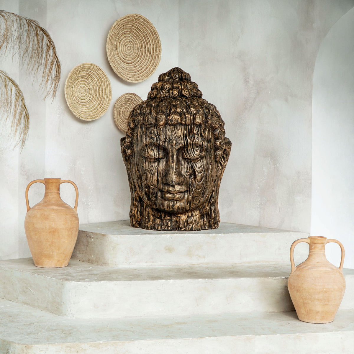 Glass sculpture Great Buddha – boho decor, handwoven and handmade in Bali